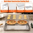 thumbnail image 3 of Vesteel 2-Tier Cooling Racks, Stainless Steel Stackable Grid Baking Racks, Collapsible Wire Racks for Cooking Grilling Roasting, Oven & Dishwasher Safe, 15’’ x 10’’, 3 of 8