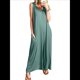 thumbnail image 1 of Mono Informal de Verano para Mujer, Holgado, Sin Mangas, con Cuello en V, Pierna , y Bolsillos. Verde Pavo Real M, 1 of 6