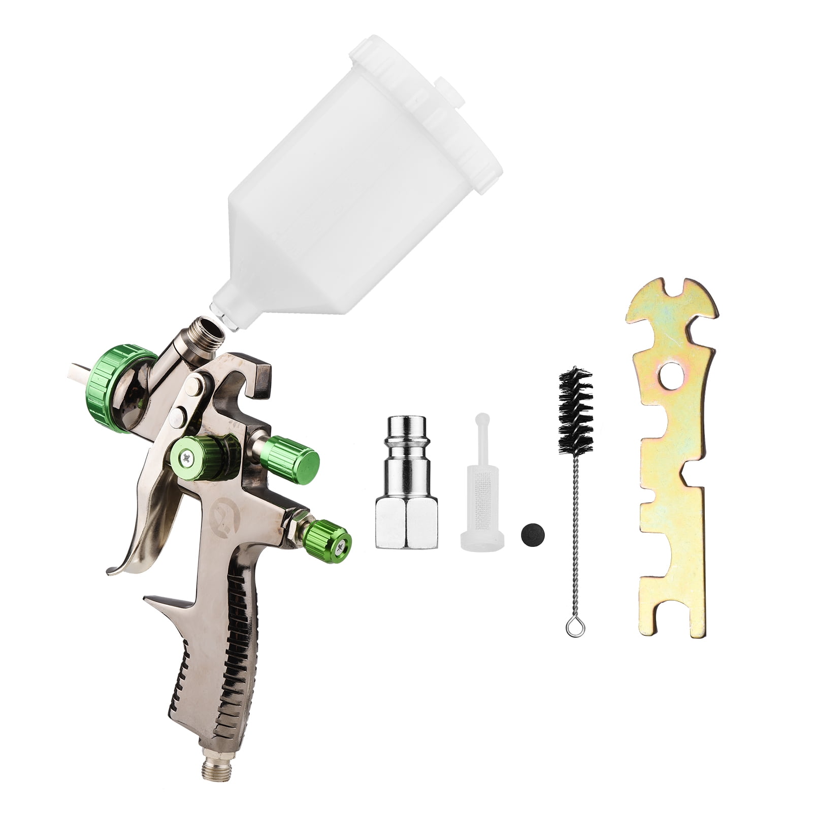 VEVOR LVLP Auto Paint Spray Gun, High Performance Paint Sprayer Gun with 1.3/1.4/1.8mm Nozzles 1000ml Capacity, MPS Adapter and Air Regulator for