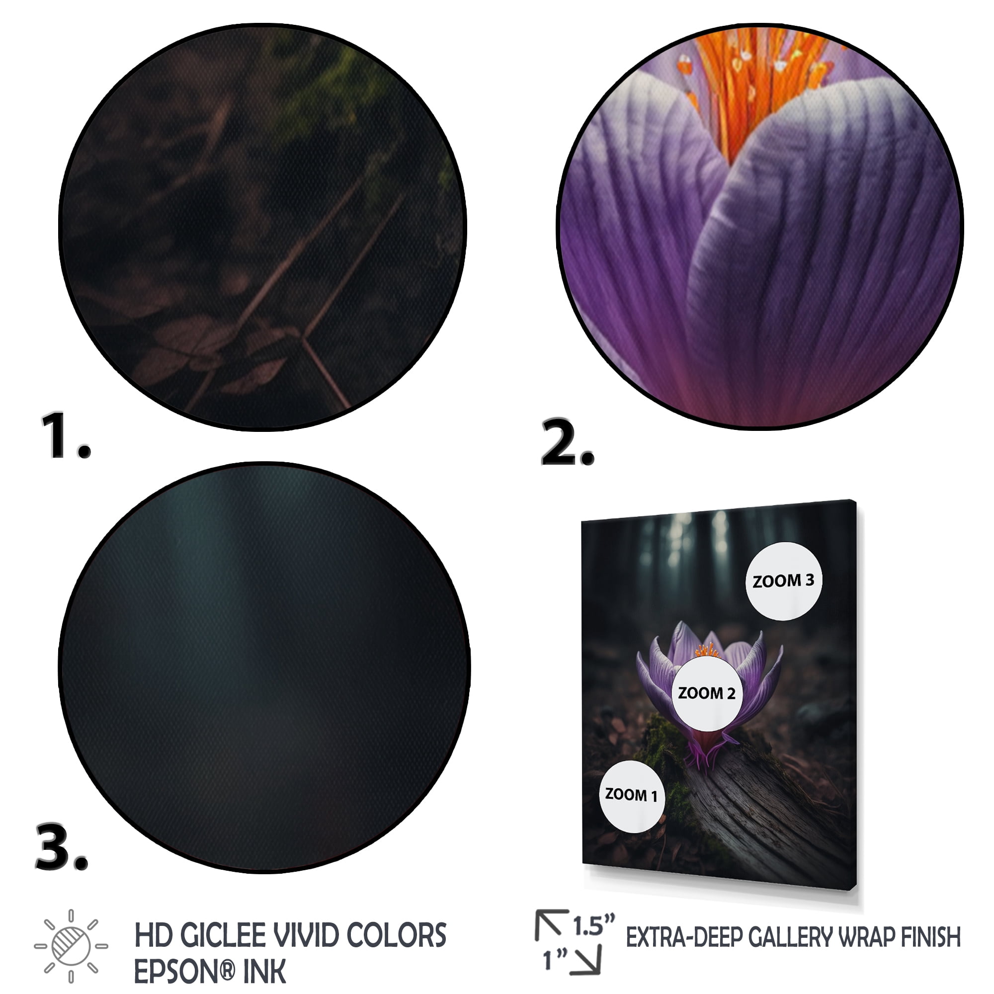 Designart Blooming Crocus Flowers In A Forest I Canvas Wall Art