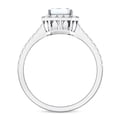 thumbnail image 2 of Rosec Jewels Certified Moissanite Emerald Cut Engagement Ring 2 Carat - Moissanite Halo Ring (6X8 mm, D-VS1 Quality), 18K White Gold, US 12.50, 2 of 8