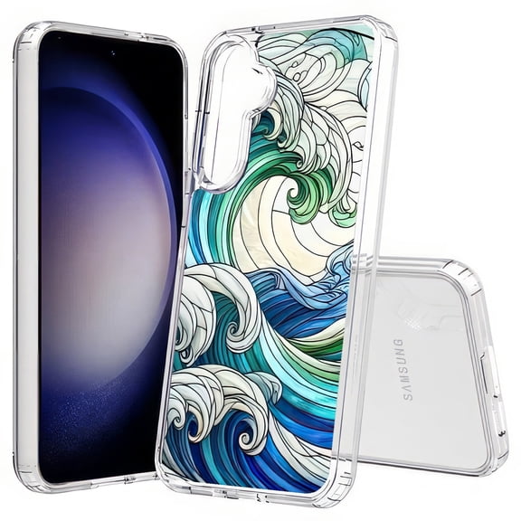 TalkingCase Slim Fit Phone Case Compatible for Samsung Galaxy S25  Plus(Not S25/ S25 Ultra), Stained Glass Wave 1 Print, Lightweight,Flexible, USA Print