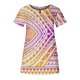 thumbnail image 3 of Blusa informal con estampado de botones y cuello en V de manga corta a la moda para mujer Pompotops qwe23091, 3 of 4
