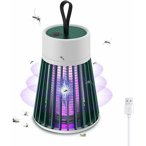 Lámpara eléctrica antimosquitos, repelente de insectos, lámpara UV eléctrica antimosquitos, lámpara antimosquitos, lámparas repelentes, trampa para moscas (verde)
