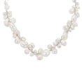 thumbnail image 2 of Sophisticated Elegance Freshwater White Pearls Crystals on Silk Thread Necklace, 2 of 3