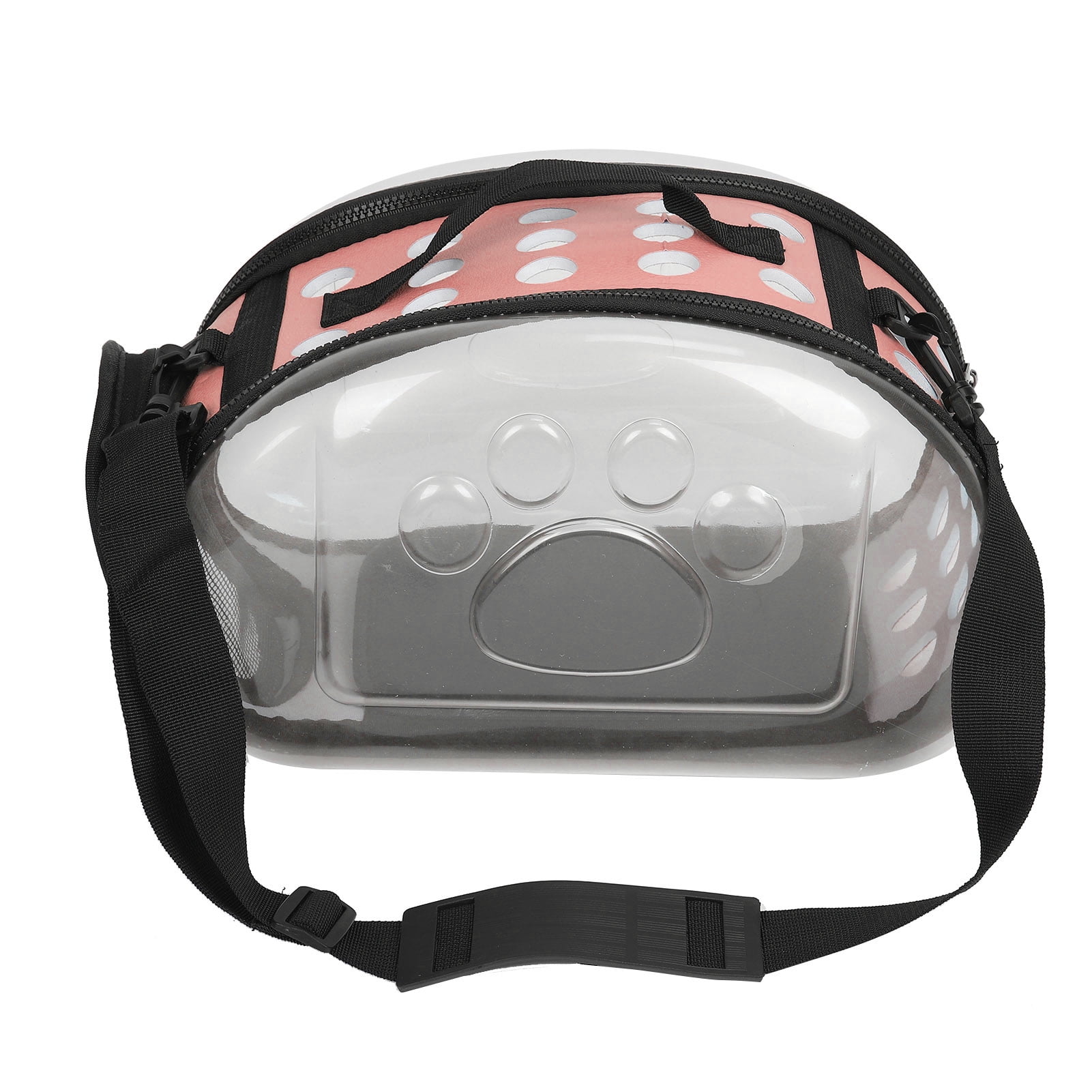 Rupoun Transparent Space Capsule Pet Carrier Backpack for Cats and Puppies, Outdoor Collapsible Breathable Travel Bag, Pink, Size Small (14.2 in / 36 cm)