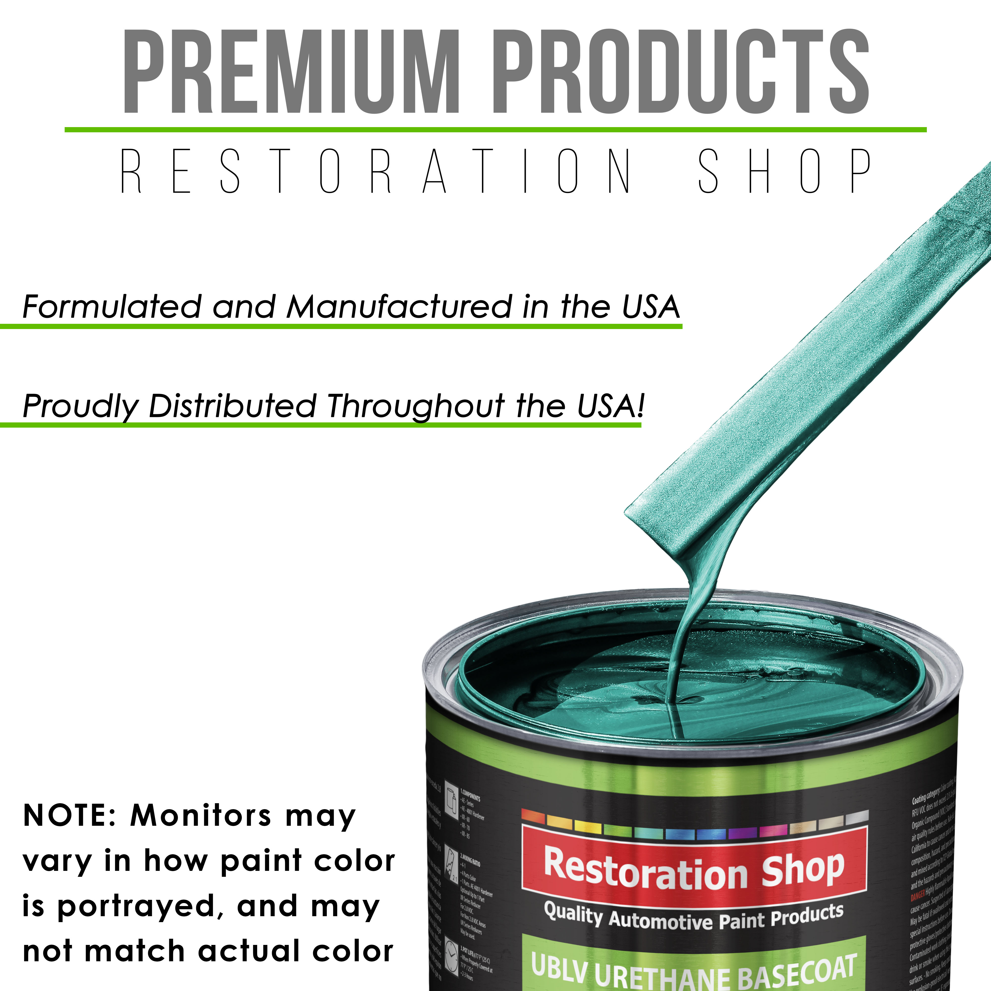 Dark Teal Metallic 1 Gallon Low VOC URETHANE BASECOAT Car Auto Body Paint