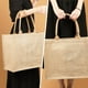 thumbnail image 2 of Bolsa de arpillera de almacenamiento sostenible, superficie en blanco reutilizable y ecológica para personalizar, resistente y duradera para ir de compras, picnic, regalo, viajes, playa (beige, L: 39, 2 of 5