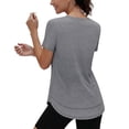 thumbnail image 5 of Babysbule Women's V-Neck Curved Hem Active Tunic Top, Moisture Wicking Short Sleeve Workout Shirt for Running, Yoga and Casual Wear, 5 of 7