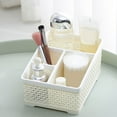 thumbnail image 5 of Storage Box Storage Containers Bathroom Storage Organizer, Plastic Desktop Caddy with Dividers, Makeup Brush Cotton Swab Holder, Countertop Cosmetic Pen Organizer, Home Office Tray, 5 of 6