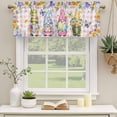thumbnail image 2 of 2 Pack Valances for Window, Easter Eggs Short Curtains for Kitchen Bedroom Living Room, Spring Floral Gnomes Plants Butterflies Pink Plaid Small Window Treatment Valance Drapes 60 x 18 Inch, 2 of 8