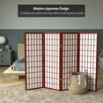 thumbnail image 2 of Red Lantern 4 ft. Short Window Pane Shoji Screen - Rosewood - 4 Panels, 2 of 7