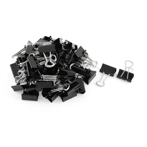 Unique Bargains 60pcs 20mm Metal Desk Paper Document Office Stationery Binder Clips Black