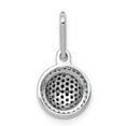 thumbnail image 3 of Real 14kt White Gold White/Black Diamond Circle Cluster Pendant; for Adults and Teens; for Women and Men, 3 of 4