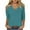 Blue3, variant on Lmnyox Women's Cold Shoulder Tunic Tops 3/4 Sleeve V Neck Blouses Summer Casual Solid Color Basic Tops