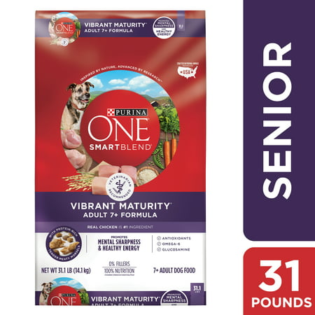 Purina ONE Senior Dry Dog Food, SmartBlend Vibrant Maturity Adult 7+ Formula - 31.1 lb. (Best Senior Dog Food Brands)