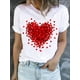 thumbnail image 2 of Camiseta con estampado de corazones para regalos de San Valentín, camiseta de manga corta con cuello redondo, tops informales para todos los días, ropa de mujer, 2 of 4