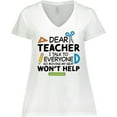 thumbnail image 3 of Inktastic Dear Teacher I Talk to Everyone so Moving My Seat Won't Help Women's Plus Size V-Neck T-Shirt, 3 of 5