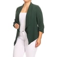 thumbnail image 2 of Women's Solid Casual Plus SizeDraped Cardigan Blazer Jacket, 2 of 5