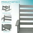 thumbnail image 6 of FODINGHILL Outdoor Rocking Chair Set of 2,HDPE All Weather Patio Rocker for Porch,Garden,Balcony,Grey, 6 of 10