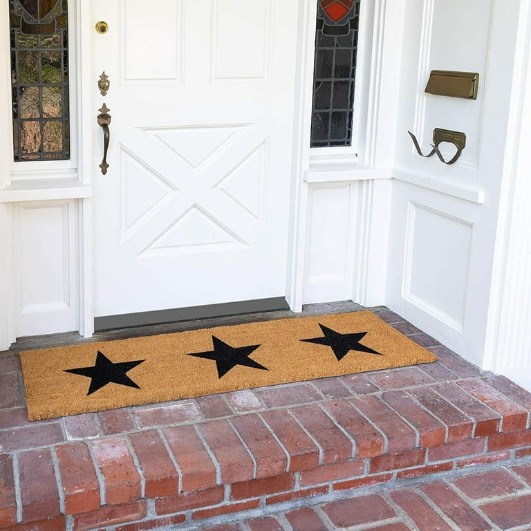Stars Long Entryway Natural Coir Door Mat 17x60 - Welcome Front Doormat  Non Slip Rug For Home Indoor Outdoor Entrance : Target