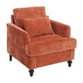 thumbnail image 3 of Accent Chair, Accent Chairs with Back and Armrest, Built-in Lumbar Pillow, Modern Accent Chairs for Living Room, Comfy Living Room Chairs Reading Armchair for Bedroom, Reading Room, Orange, 3 of 9