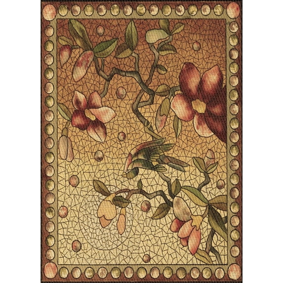 Ahgly Company Machine Washable Indoor Rectangle Transitional Saddle Brown Area Rugs, 2' x 3'