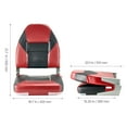 thumbnail image 6 of VEVOR Boat Seat, High Backrest, Folding Fishing Boat Seat with Thickened Sponge Cushion & Waterproof PVC Leather, Aluminum Alloy Hinges, Flip Up Boat Seat for Boats, Yachts, Ships, Black & Red, 6 of 9