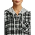 thumbnail image 4 of Time and Tru Women's Hooded Flannel Shirt, Sizes S-XXXL, 4 of 5