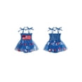 thumbnail image 2 of BemeyourBBs Toddler Baby Girls 4th of July Outfit Newborn Baby Girl Patriot Independence Day Romper Dress Summer Clothes USA Flag Embroidery Sleeveless Tie-up Smocked Dress Jumpsuit Bodysuit Playsuit, 2 of 9