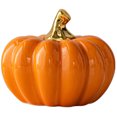 thumbnail image 1 of Ceramic Pumpkin Figurine Halloween Table Accent Ceramic Pumpkin Table Ornament, 1 of 2