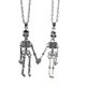 thumbnail image 1 of Envío rápido 2 piezas Retro esqueleto fantasma collares magnéticos collar de Halloween para mejores amigos parejas tomados de la mano collares de calavera regalos, 1 of 4