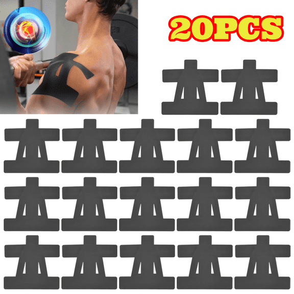 20pcs Kinesiology Tape for Shoulder, Pre-Cut Strips Shoulder Brace Elastic Sports Kinesiology Tape for Pain Relief Muscle Support