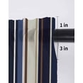 thumbnail image 6 of Blue and Brown Geometric Stripe Pattern Curtains 45 Inch Length, Sheer Curtains for Bedroom Living Room Window Rod Pocket Voile Drapes Kitchen Curtains Small Half Window 52"x45" 2 Panels, 6 of 6