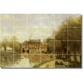 thumbnail image 1 of Ceramic Tile Mural-Jean Corot Village Painting 75. 72" w x 48" h using (24) 12 x 12 ceramic tiles, 1 of 3