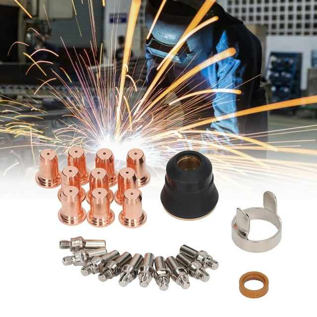 Accessoire de Torche de Coupeur de Plasma, Tourbillon 23Pcs Durable Cuivre d'Électrode de Torche de Coupeur pour DIY