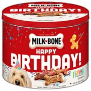 Milk-Bone Flavor Snacks Dog Birthday Treats, Small Biscuits, 36 oz Tin