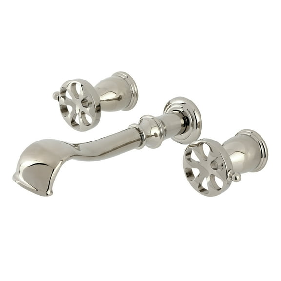 Kingston Brass KS5026RX Belknap Two-Handle Wall Mount Roman Tub Faucet, Polished Nickel