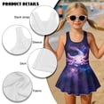 thumbnail image 5 of Uorisanigo Little Girls One Piece Swimsuits Galaxy Axolotl Beach Pool Summer Swim Dress Sleeveless Skirted Bathing Suit for Kids, Size 5-6, 5 of 6
