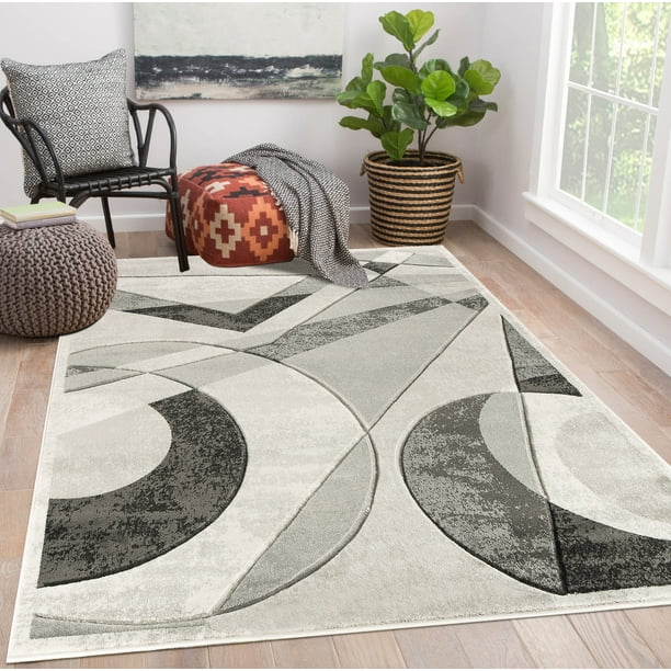 Modern Geometric Shapes Hand-Carved Soft Living Room Area Rug - Walmart