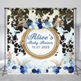 thumbnail image 1 of Blue Floral Black Spot Custom Baby Shower Backdrop, 1 of 6