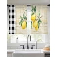 thumbnail image 2 of Hello Summer Lemons Sheer Curtains 2 Panels Set Farmhouses Fruits Black Plaid Retro Letter Sheer Window Curtains Light Filtering Rod Pocket Voile Drapes for Bedroom Living Room 52"x45", 2 of 8