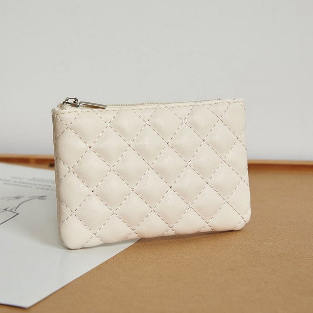 Cartera corta Lingge de piel sintética suave con borde cruzado, ultraliviana, para mujer, con tarjetero y monedero