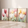 thumbnail image 2 of 3pcs Set Frameless Boho Spring Tulip Flower Wall Art Poster Canvas Print Minimalist Botanical Floral Aesthetic Art Decor Trendy Painting for Dorm,Apartment,Living Room,Bedroom,Modern Home Decoratio, 2 of 2