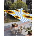thumbnail image 3 of Sun Shade Sail 8'x10' Sunflower Blue Stripes Rectangle Sun Shade Sails Canopy Waterproof Pastoral Striped Outdoor Sunshades Sand UV Block Cover Shades Cloth for Patio Backyard Garden Deck Porch Lawn, 3 of 9