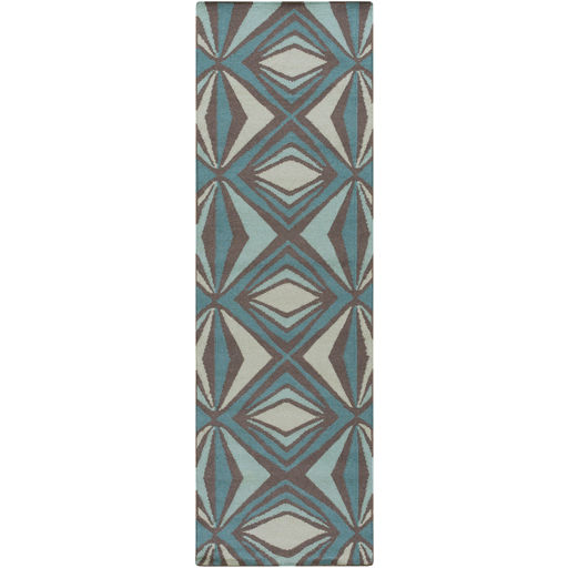 2 5 X 8 Geometric Diamonds Teal Green Blue And Gray Hand Woven Wool Area Throw Rug Runner Walmart Com Walmart Com