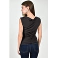 thumbnail image 3 of Blusa drapeada sin mangas /Juvenil, 0318 (Negro) negro CH, 3 of 4