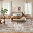 thumbnail image 6 of Roxstand Washable Area Rugs 8x10, Stain Resistant Lightweight Vintage Rugs for Living Room, Non Skid Farmhouse Bedroom Rugs(8'x10', Vintage03-Orange), 6 of 10