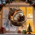 thumbnail image 4 of Adorno de árbol de Navidad Animal del bosque colgante | Decoración acrílica de 8 cm | Regalo festivo caprichoso • Figurita colgante duradera | Acento festivo de decoración del hogar | Encaja en, 4 of 6