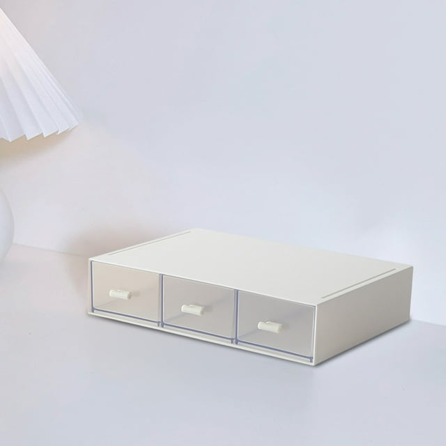 Boovnll Desk Organizer with Drawers, Stackable Plastic Desktop Organization Makeup Organizer Desk Storage Box for Make Up, Jewelry, Office Supplies, Desk Organizer
